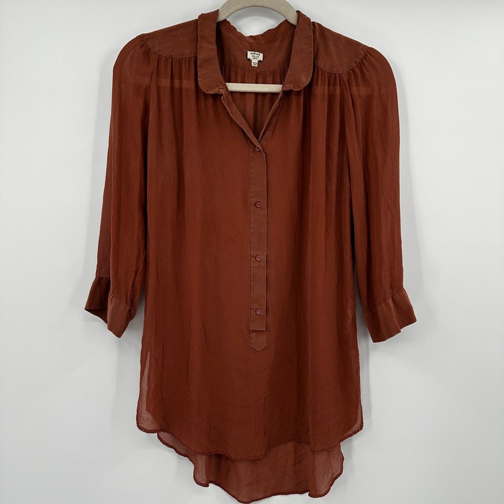 Wilfred Rust Brown Silk Tunic Top